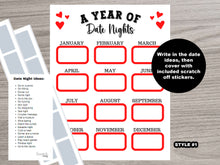 Load image into Gallery viewer, A Year of Date Nights Scratch Off Poster | 4 Options