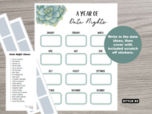 Load image into Gallery viewer, A Year of Date Nights Scratch Off Poster | 4 Options