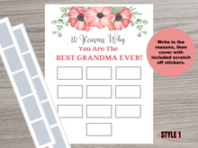 Load image into Gallery viewer, Best Mom / Grandma Ever Scratch Off Card