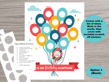 Load image into Gallery viewer, Birthday Balloon Scratch Off Advent Calendar