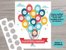 Load image into Gallery viewer, Birthday Balloon Scratch Off Advent Calendar