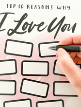 Load image into Gallery viewer, 10 Reasons Why I Love You Scratch Off Card