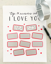 Load image into Gallery viewer, 10 Reasons Why I Love You Scratch Off Card