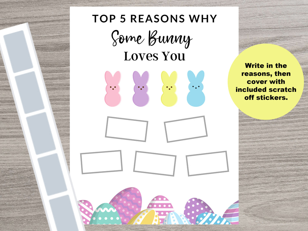 Some Bunny Loves You Easter Scratch Off Card | 3 Options