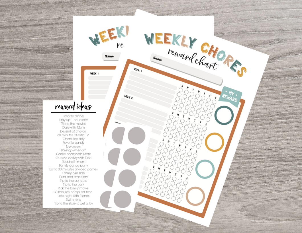 Weekly Chore Scratch Off Reward Charts | 2 Pack